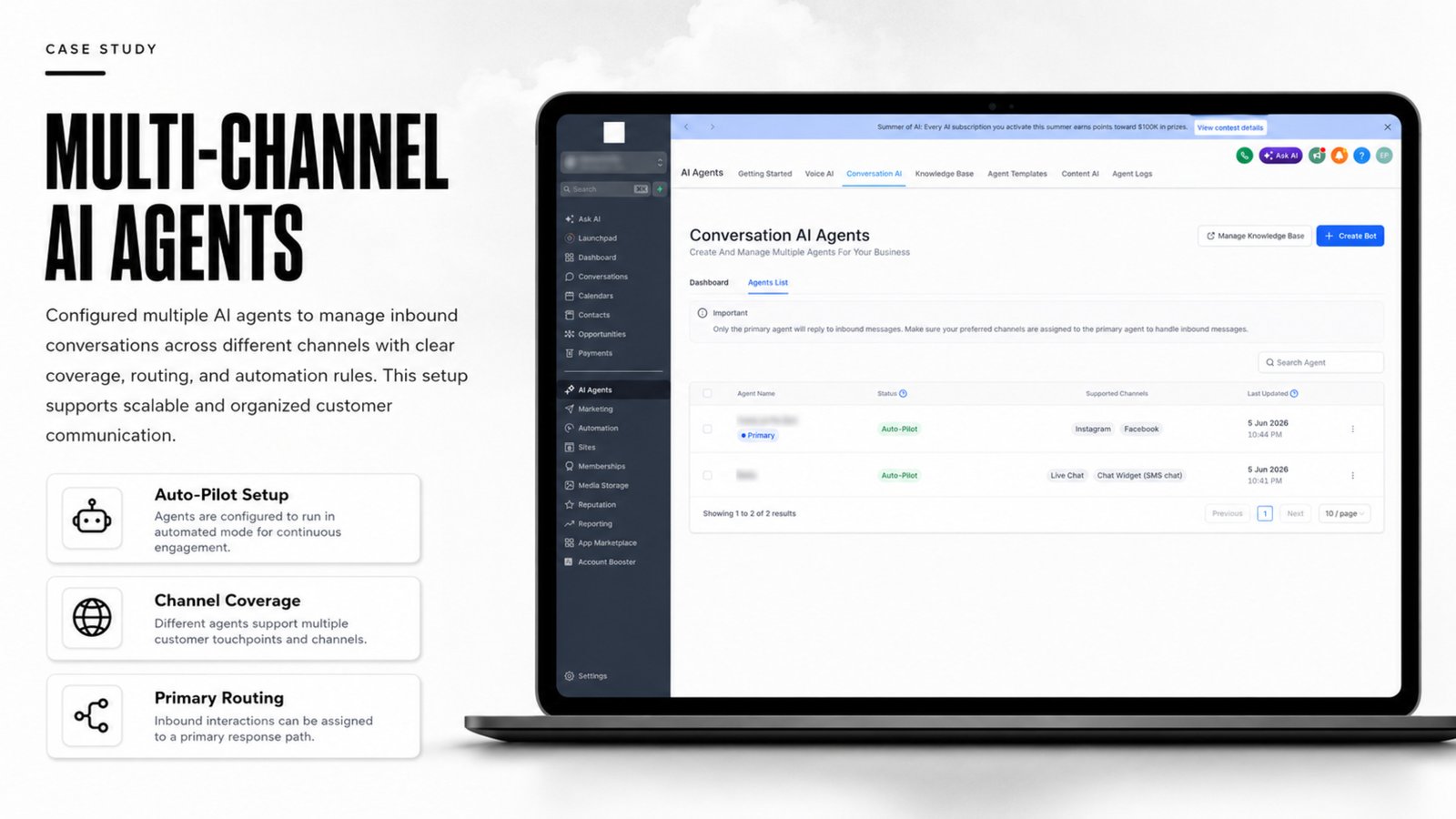 Multi channel agents