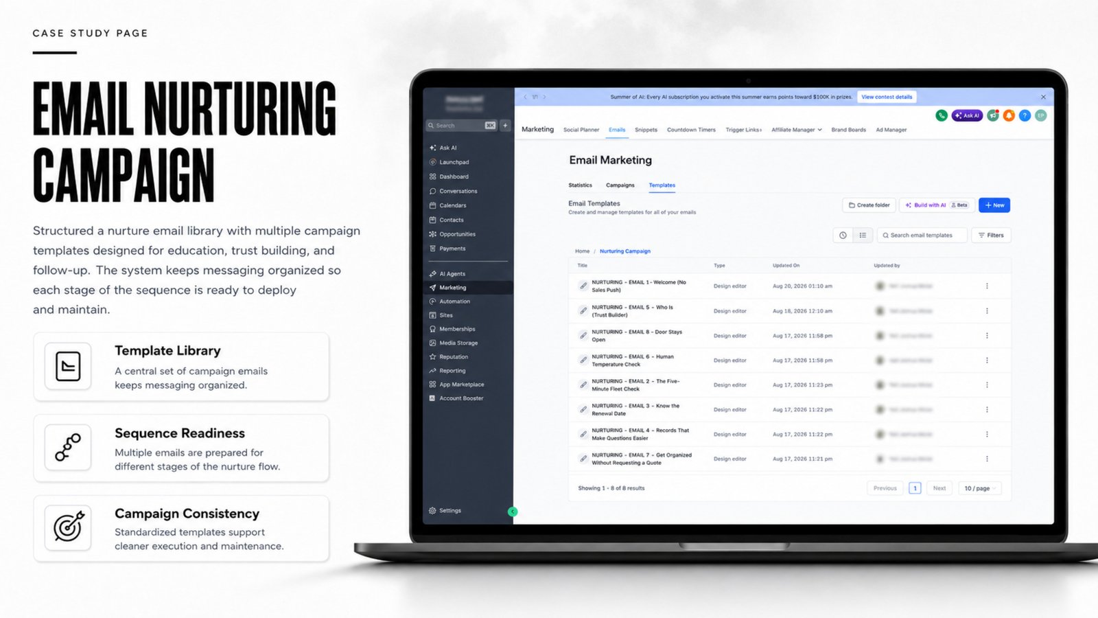 Email nurturing campaign